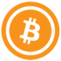 Bitcoin orange round icon